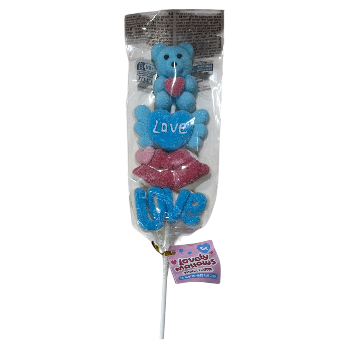 Kinky Pleasure – AC200 – Valentine Day Marshmallow Lolly Heart “I LOVE YOU” – Bear-Shaped Candy Lollipop