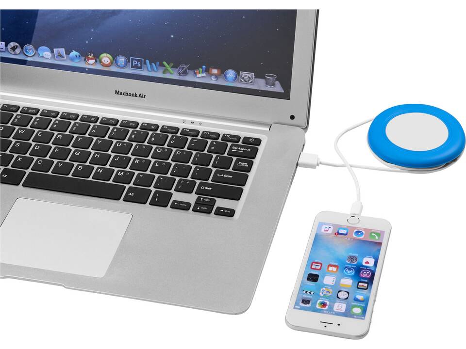 Nebula Wireless Charging Pad With 2-in-1 Cable - Aqua Blue - Suitable Iphone/ Android