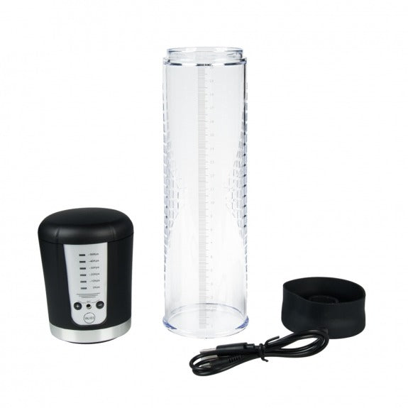 Power Escorts - BR52 - Power Pump Ultra - Automatic Penis Pump - With Extra Exchangeable Pussy & Digital Manometer - Rechargeable - Black/Transparant