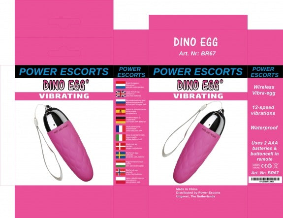 Power Escorts - BR67 - Dino Egg Vibrating Egg - Pink