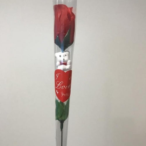 Kinky Pleasure - AX003 - Red Rose - Fake Plastic Rose - 1 Piece