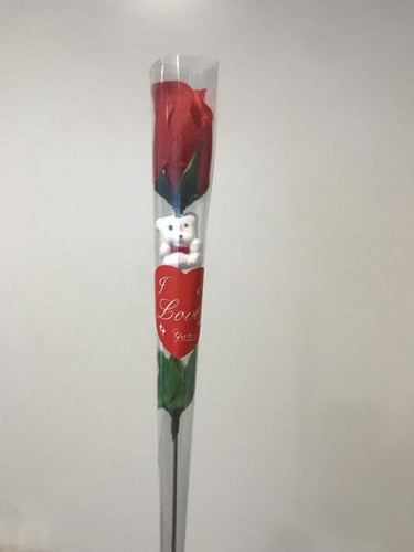 Kinky Pleasure - AX003 - Red Rose - Fake Plastic Rose - 1 Piece