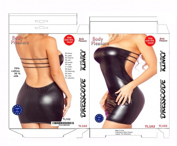 Body Pleasure - TL102 - Wet Look Tight Dress - One Size