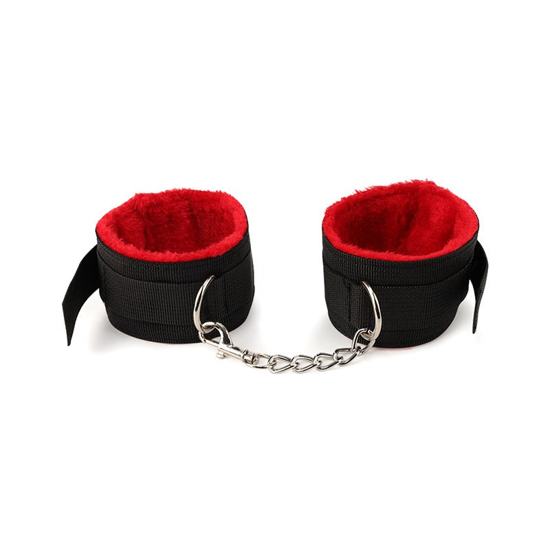 Power Escorts - BR197 - Luxury Cuffs - BDSM - Bondage - Black with Red