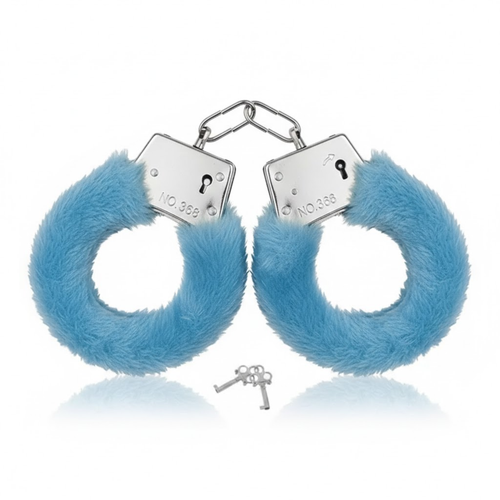 Power Escorts - BR206 - FurryCuffs - Hands – Blue, 28 cm