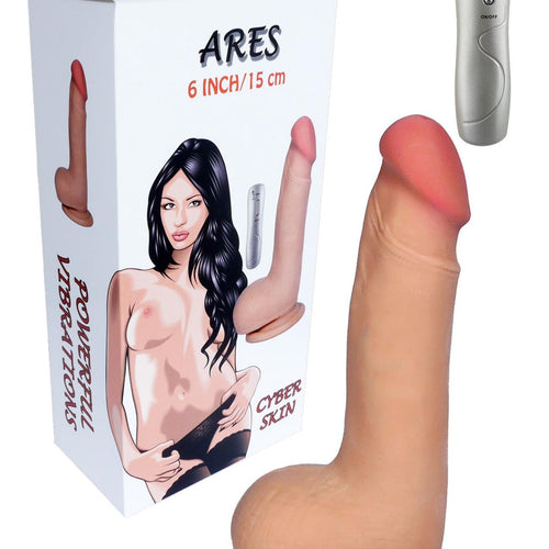 Boysoftoys Ares Loveclonex Ultra Realistic Vibrator - Cyber skin feels like real - Better then Silicone - 3 cm thick - 21-00001 - Suction Cup - Wired Remote - Flesh - 6 inch / 15 cm