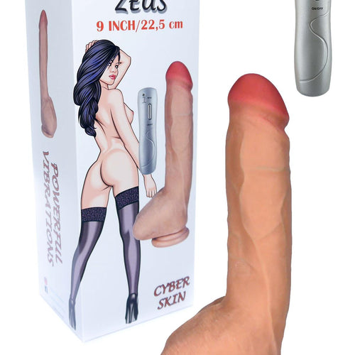 Boysoftoys - 21-00006 - Zeus - 9 inch/ 25 cm - Loveclonex - Ultra Realistic Vibrator - Cyber skin feels like real - 7 speed - Better then Silicone - 4,4 cm thick - Suction Cup - Rechargeable - Flesh