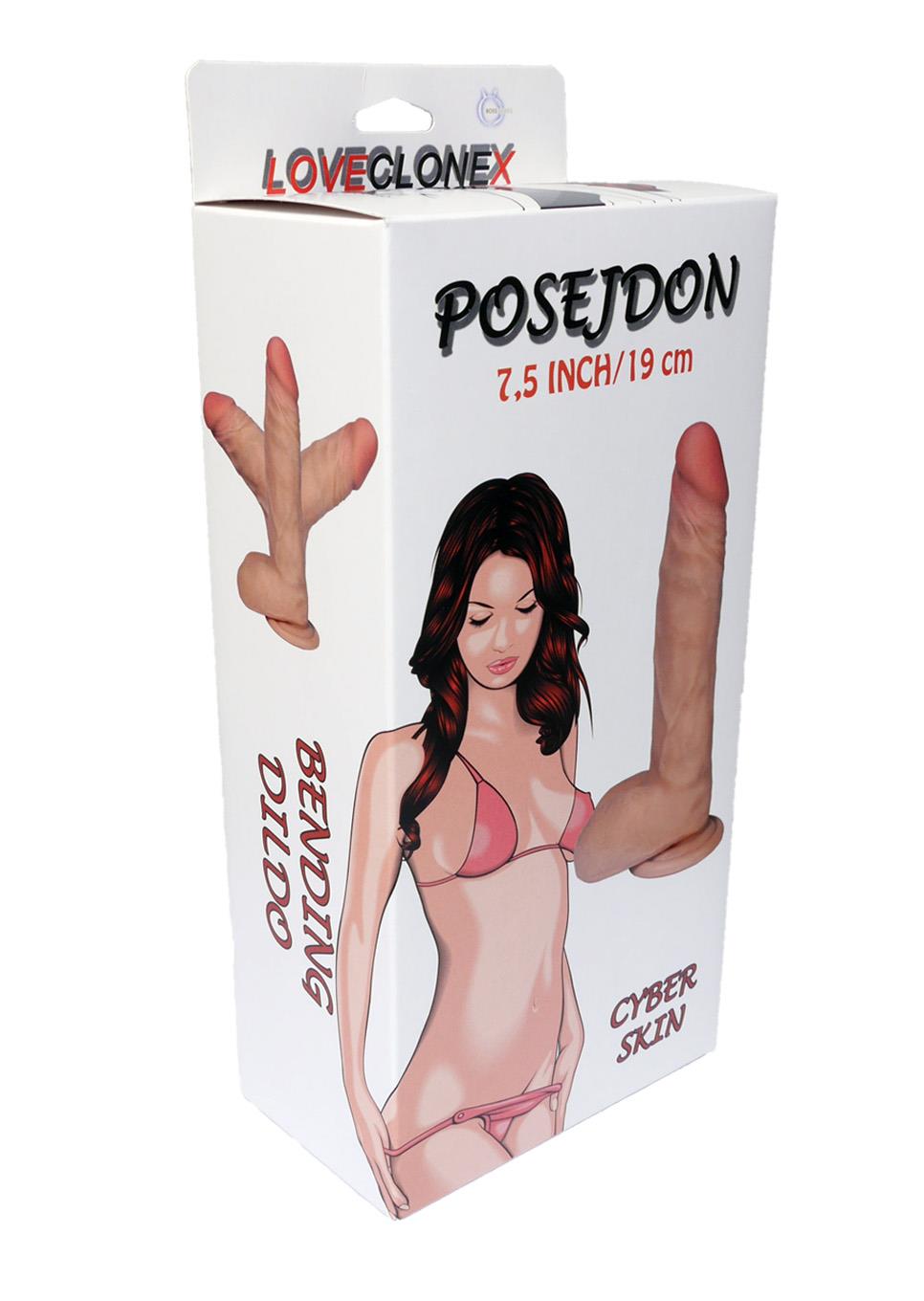 Bossoftoy - 21-00008 - Posejdon - LOVECLONEX - 7,5 inch /21 cm - Cyberskin realistic Dildo - dia 4 cm - super flexible