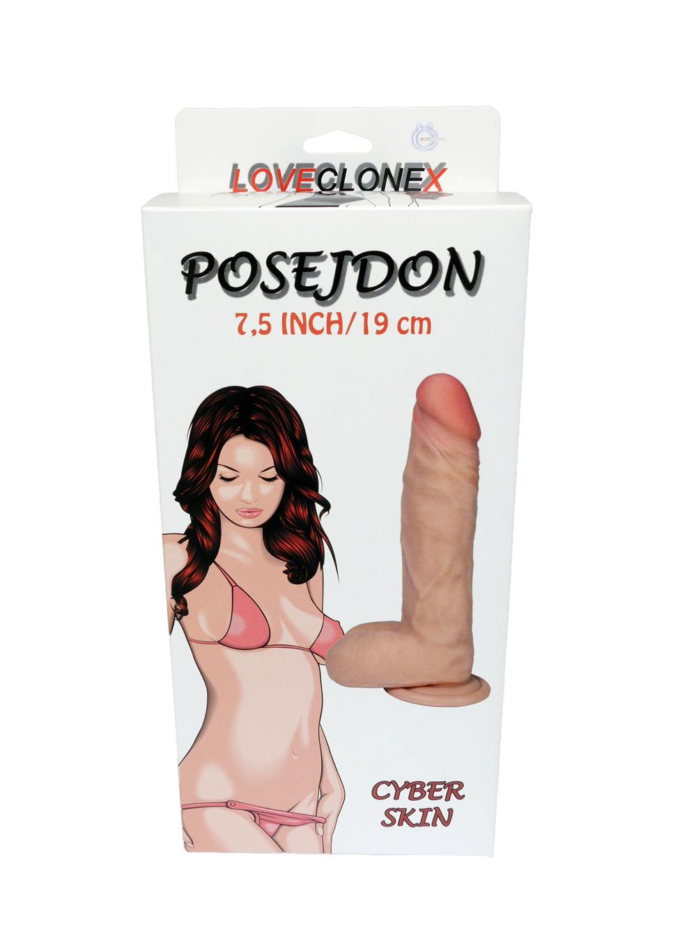 Bossoftoy - 21-00008 - Posejdon - LOVECLONEX - 7,5 inch /21 cm - Cyberskin realistic Dildo - dia 4 cm - super flexible