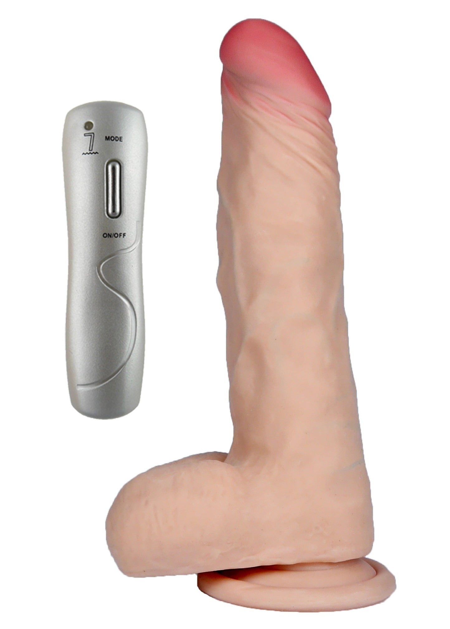 Boysoftoys - 21-00009 - Achilles - Loveclonex - Ultra Realistic Vibrator - Cyber skin feels like real - Better then Silicone - 5-7 cm thick - Suction Cup - Wired Remote - Flesh - 7.5 inch / 19 cm