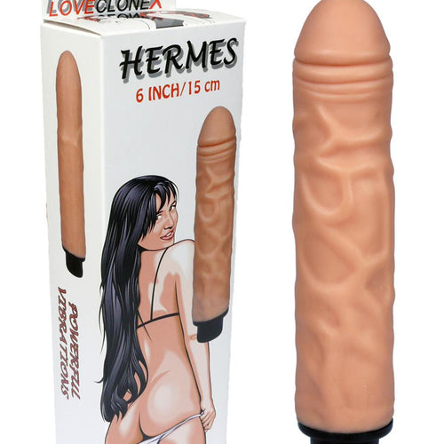 Boysoftoys - 21-00017 - Hermes - Love clone X - realistic vibrator - super flexible Cyberskin material - big size 16 cm - 6 Inch - flesh colour - 2,5 cm Dia - attractive Colour box