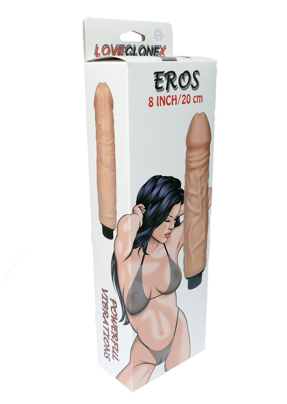 Boysoftoys 21-00018 - Eros Love clone X Realistic Vibrator - super flexible Cyberskin material - big size 20 cm - 8 Inch - flesh colour - Fat boy 4 cm Dia