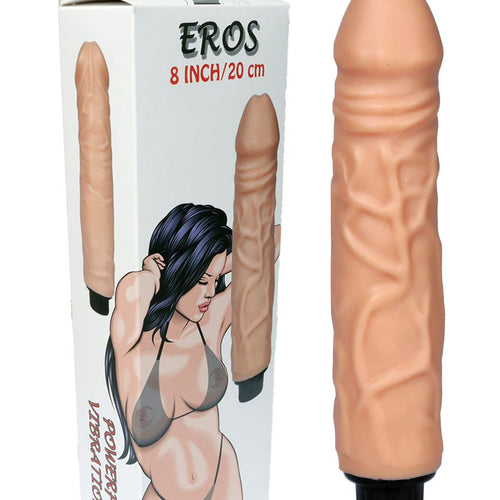 Boysoftoys 21-00018 - Eros Love clone X Realistic Vibrator - super flexible Cyberskin material - big size 20 cm - 8 Inch - flesh colour - Fat boy 4 cm Dia