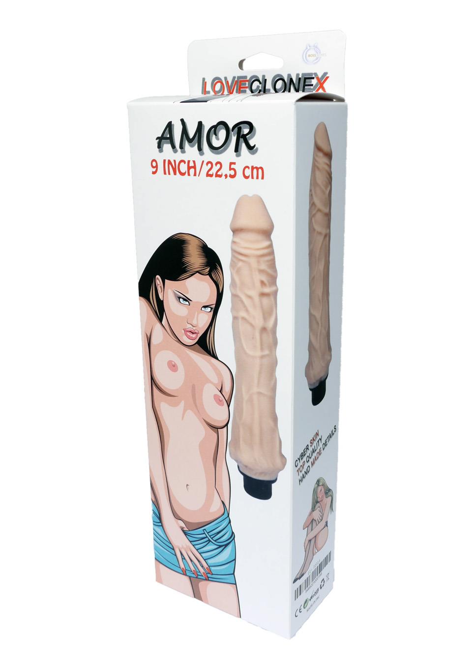 Bossoftoys Amor Love clone X Realistic Vibrator - super flexible Cyberskin material - big size 22,5 cm - 9 Inch - Dia 4 cm - attractive Colour box - 21-00019
