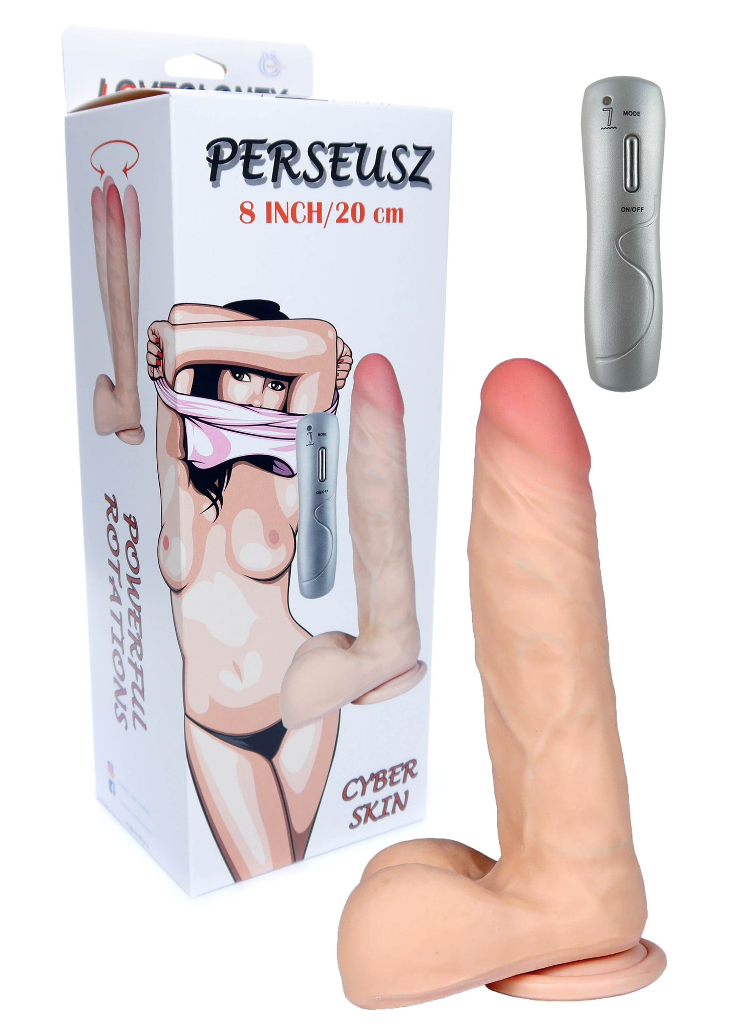 Boysoftoys Perseusz Loveclonex Ultra Realistic Vibrator - Cyber skin feels like real - Better then Silicone - 5-7 cm thick - Suction Cup - Wired Remote - 8 inch / 20 cm - 21-00023