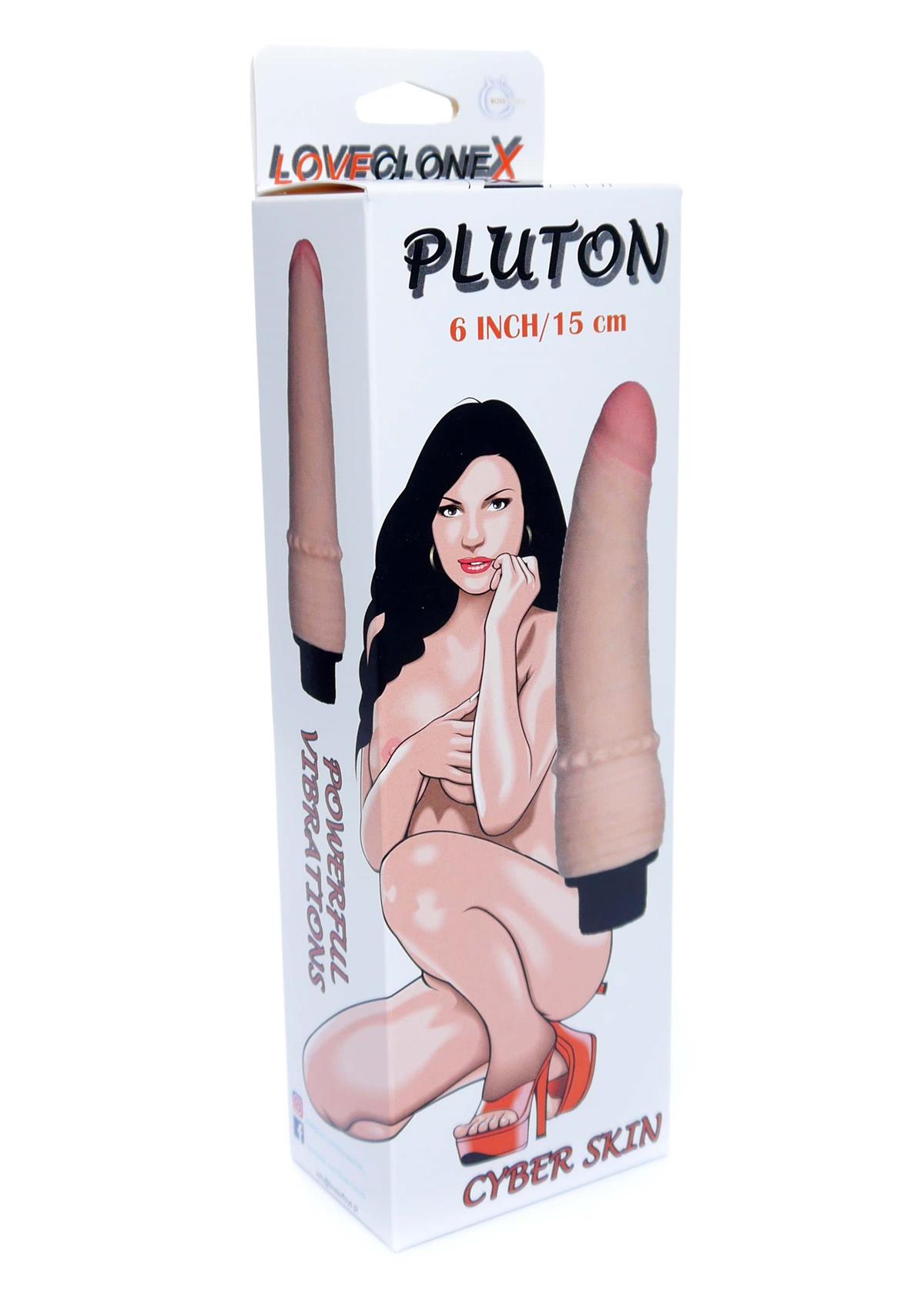 Bossoftoys - 21-00026 -Pluton - Clone X - realistic vibrator - super flexible Cyberskin material - size 18 cm  - 6 Inch - flesh colour - Fat boy 3,4 cm Dia - attractive Colour box