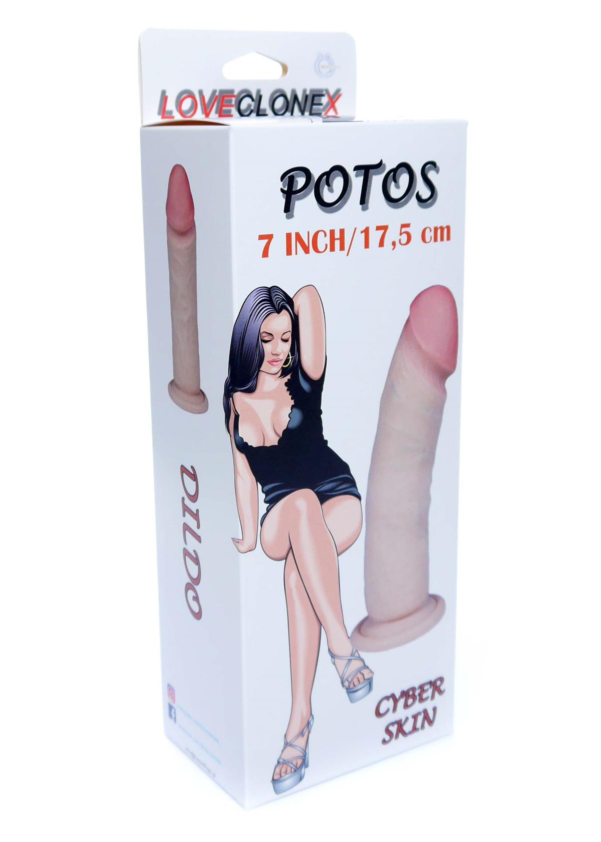 Bossoftoys Potos Ultra Realistic Dildo - Love clone X - 21-00027 - Cyber skin feels like real - Better then Silicone - 4,8 cm thick - Suction Cup - Flesh - 7 inch / 17,5 cm