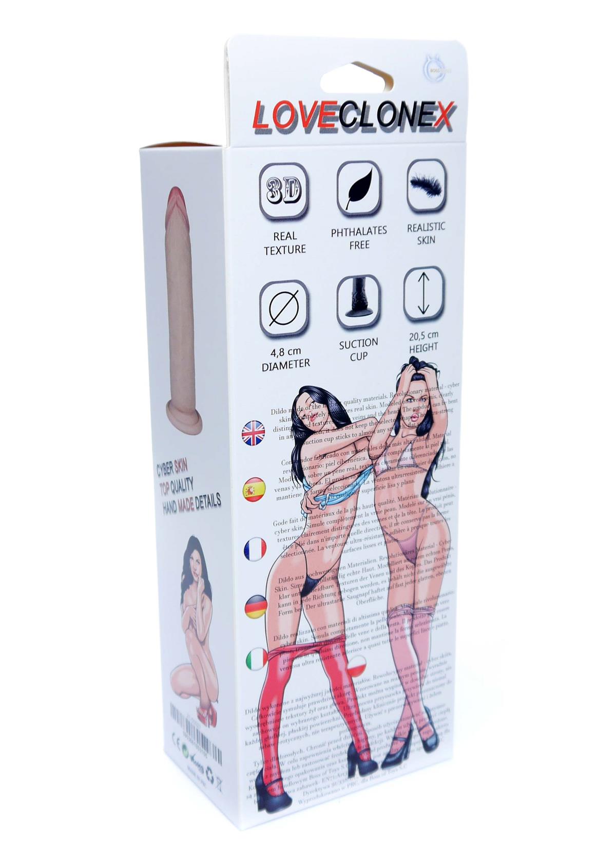 Bossoftoys Potos Ultra Realistic Dildo - Love clone X - 21-00027 - Cyber skin feels like real - Better then Silicone - 4,8 cm thick - Suction Cup - Flesh - 7 inch / 17,5 cm