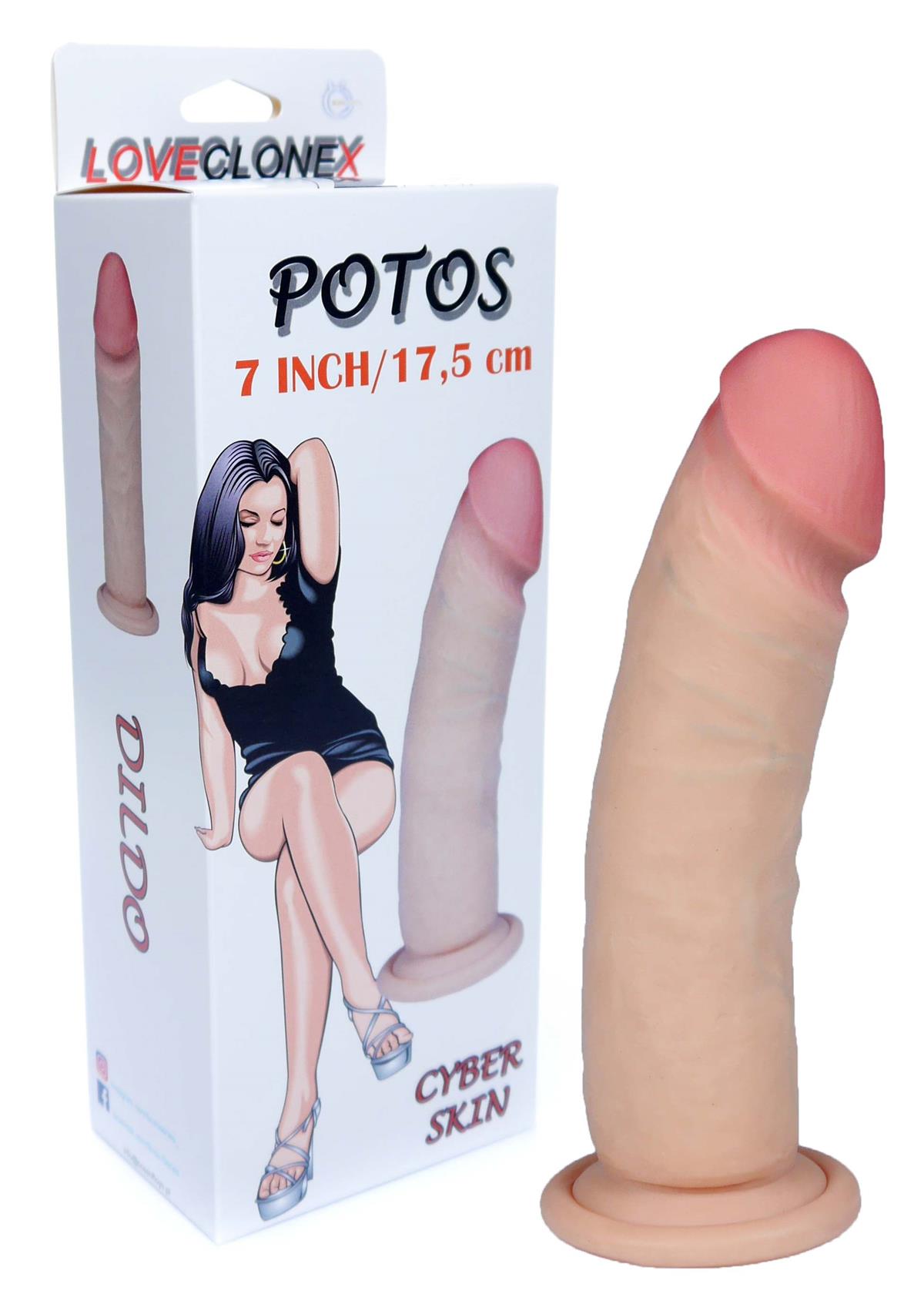 Bossoftoys Potos Ultra Realistic Dildo - Love clone X - 21-00027 - Cyber skin feels like real - Better then Silicone - 4,8 cm thick - Suction Cup - Flesh - 7 inch / 17,5 cm