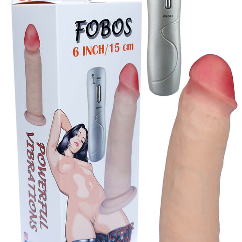 Boysoftoys Fobos Loveclonex Ultra Realistic Vibrator - Ultra Realistic Vibrator - Cyber skin feels like real - 21-00033- Better then Silicone - 5-7 cm thick - Suction Cup - Wired Remote - Flesh - 6 inch / 15 cm