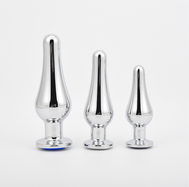 Power Escorts - BR212 Clear - Diamond King Buttplug Starter 3-Pack With Clear Stone - Sizes S, M & L - Length 12,5/11/9,5 cm