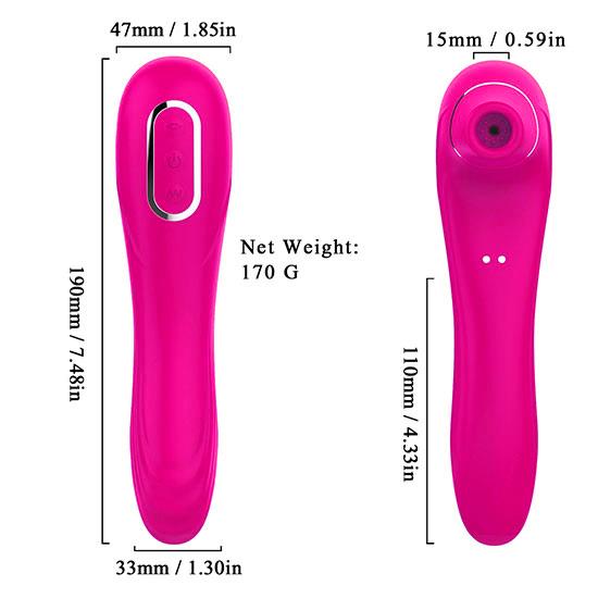 Bossoftoys- 22-00013 - Air Pressure Vibrator - Waterproof - Air Sucker - Oral Sucker -Big Size - Clitoral Stimulator/Massager - Stylish - 10 Modes - Rechargeable - Pink