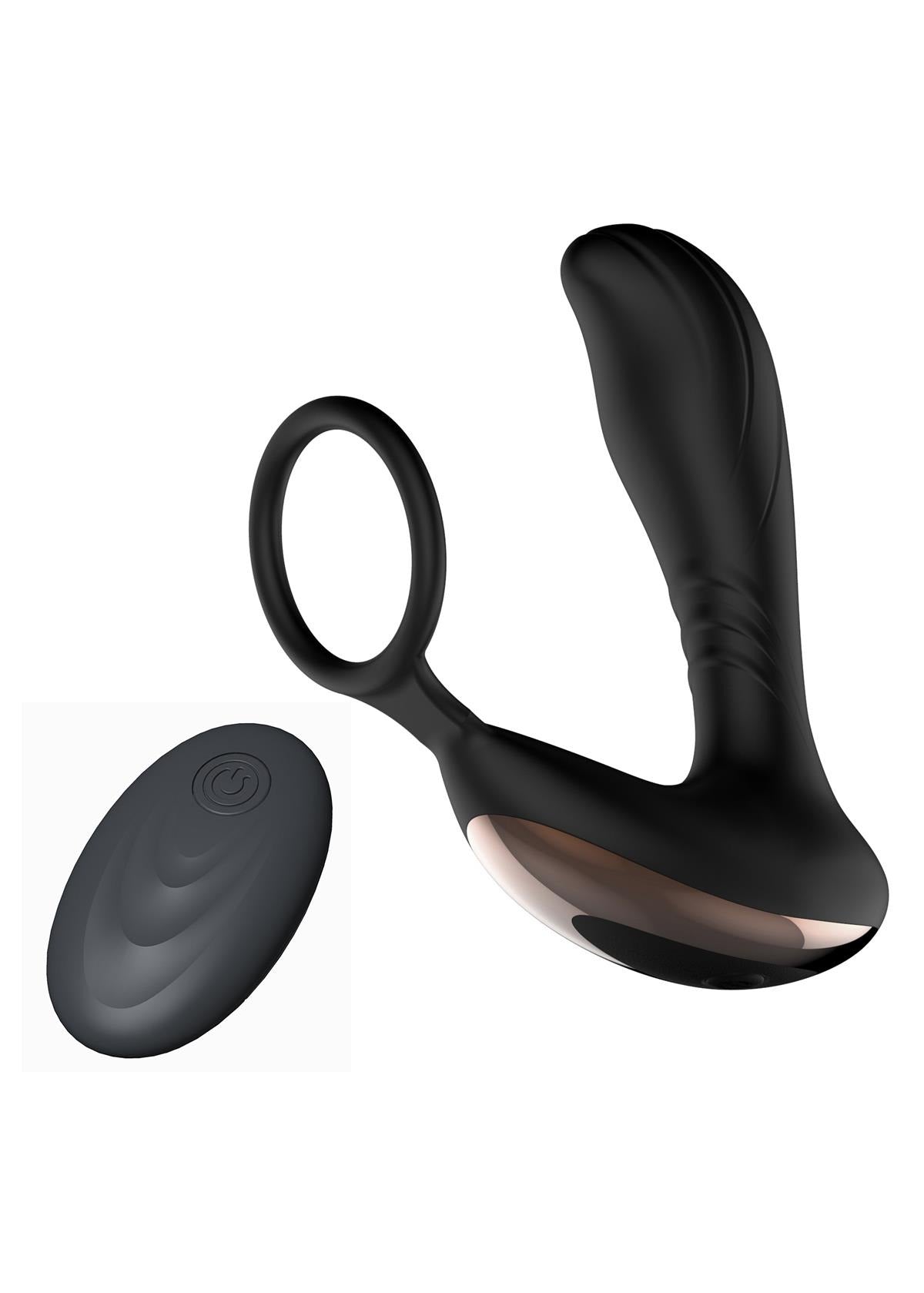 Bossoftoys - 22-00015 - Prostate Stimulator - Remote control - 2 strong Motors - 10 Function - Rechargeable - Black  - very stylish black design box