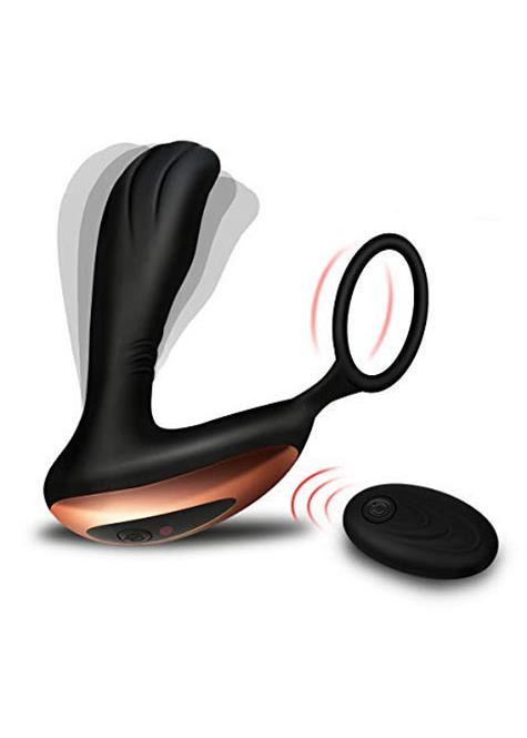 Bossoftoys - 22-00015 - Prostate Stimulator - Remote control - 2 strong Motors - 10 Function - Rechargeable - Black  - very stylish black design box