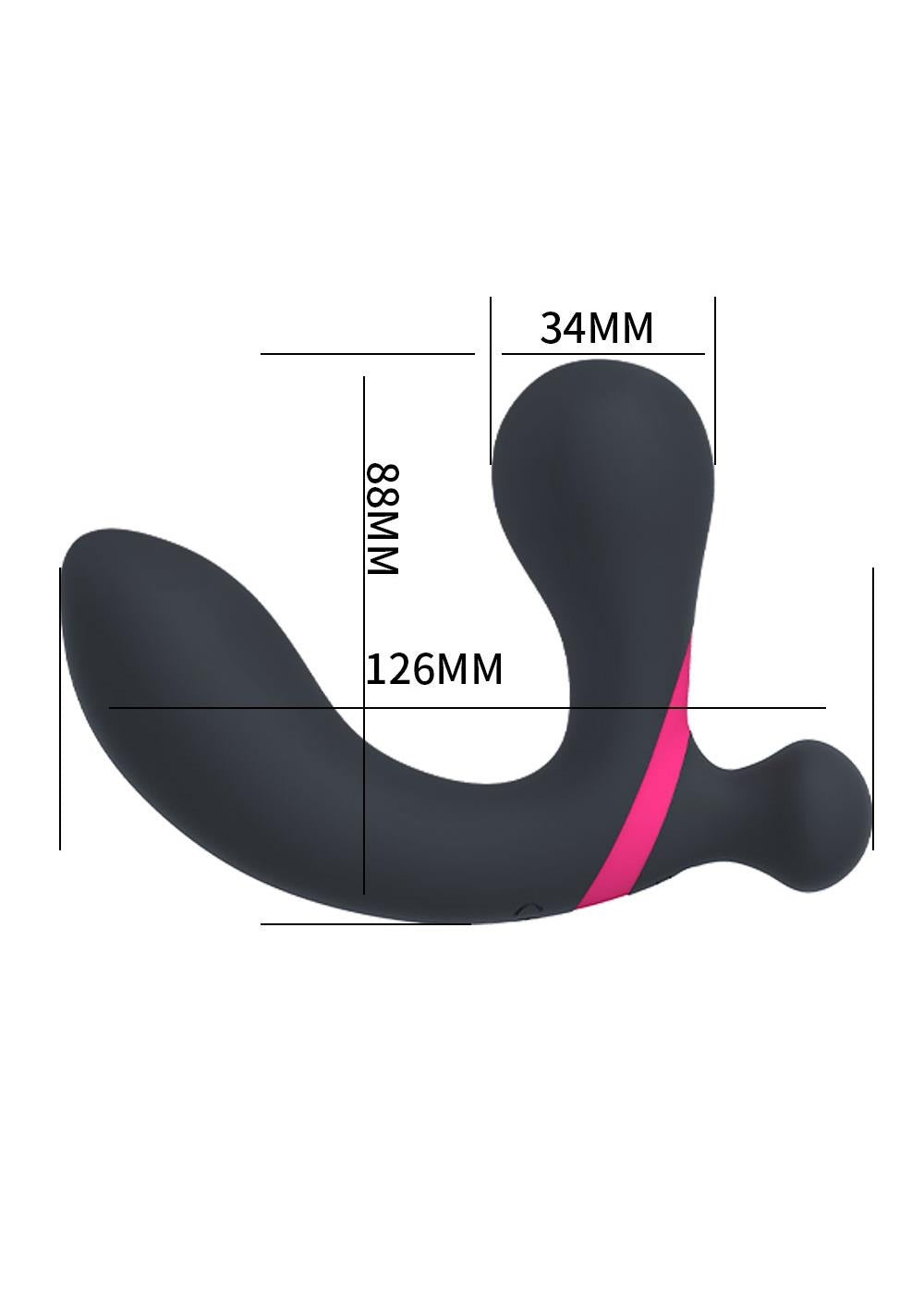 Bossoftoys - 22-00016 - Prostate Stimulator - Remote control - 2 strong Motors - 10 Function - Rechargeable - Black  - very stylish black design box