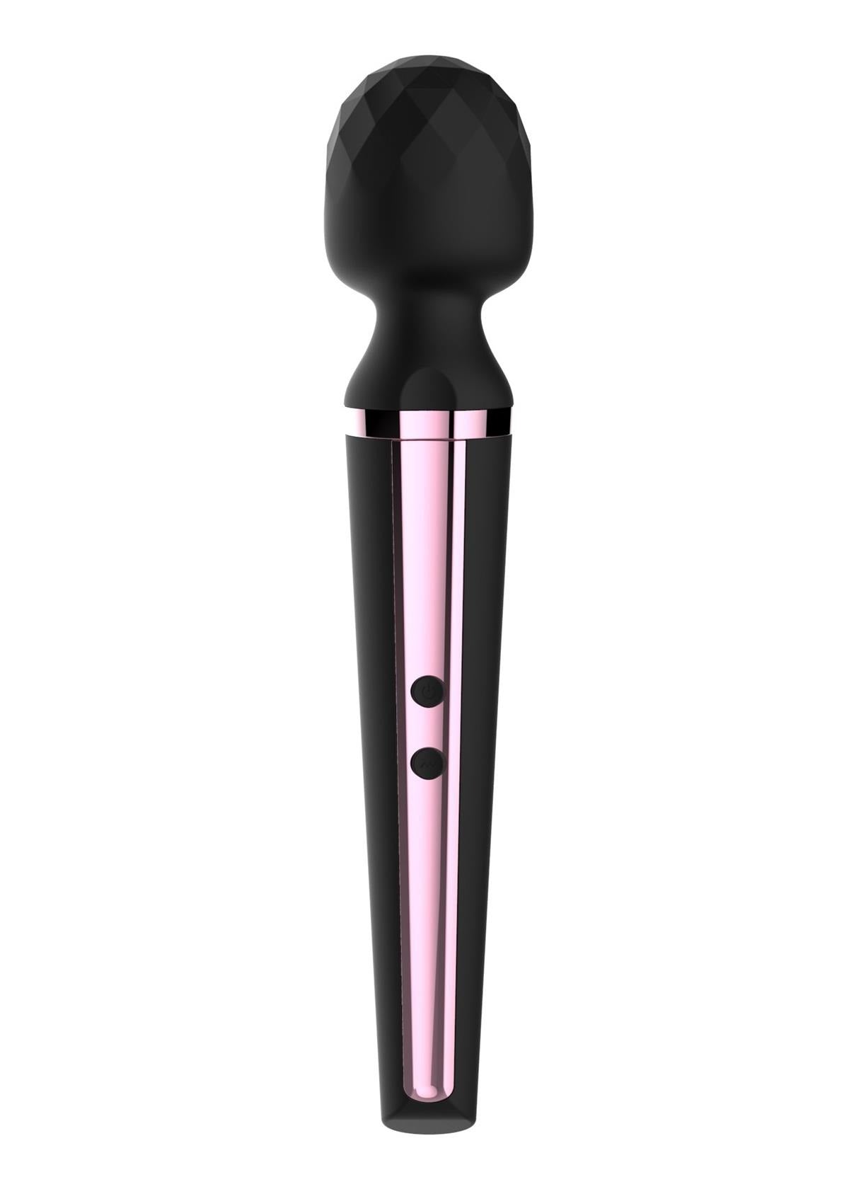 Bossoftoys - 22-00018 - Genius Luxury Wand massager - 10 Function - 31,5 cm- Black with rose gold - Rechargeable - Colour window box