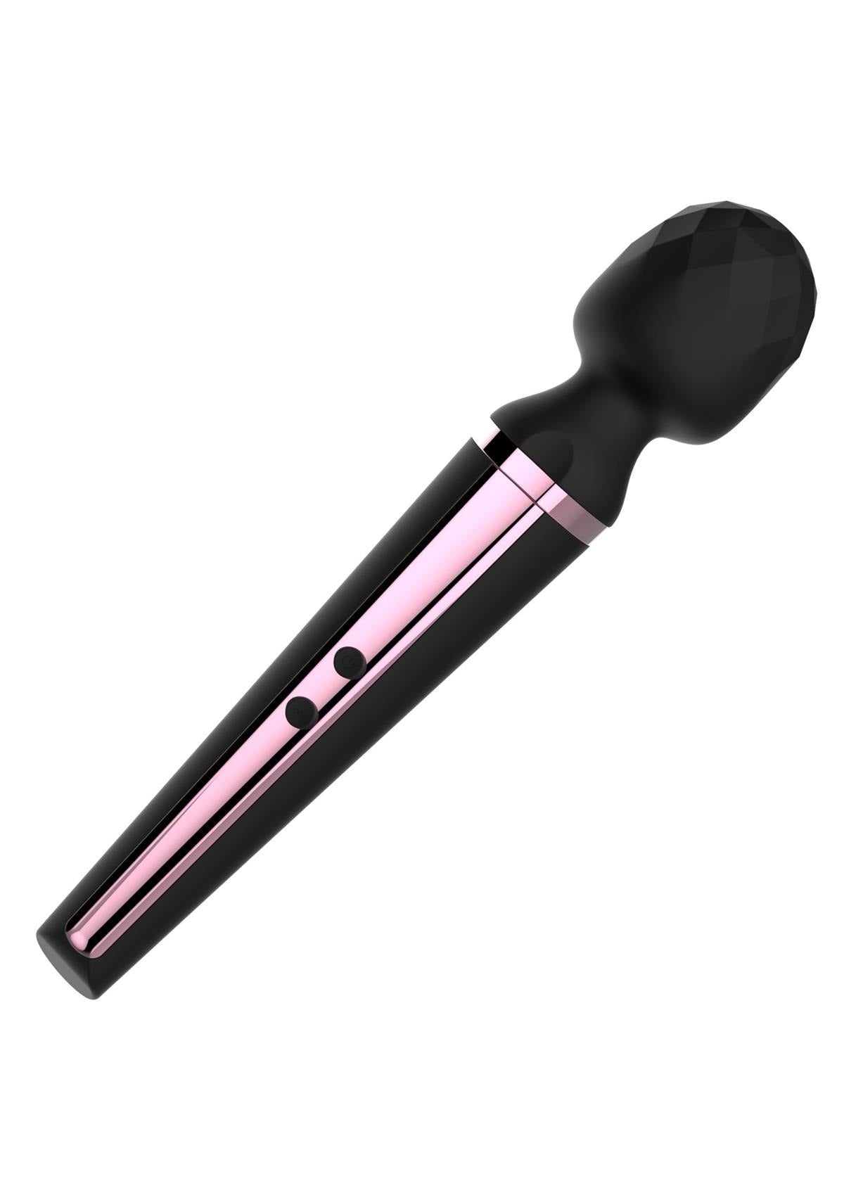 Bossoftoys - 22-00018 - Genius Luxury Wand massager - 10 Function - 31,5 cm- Black with rose gold - Rechargeable - Colour window box