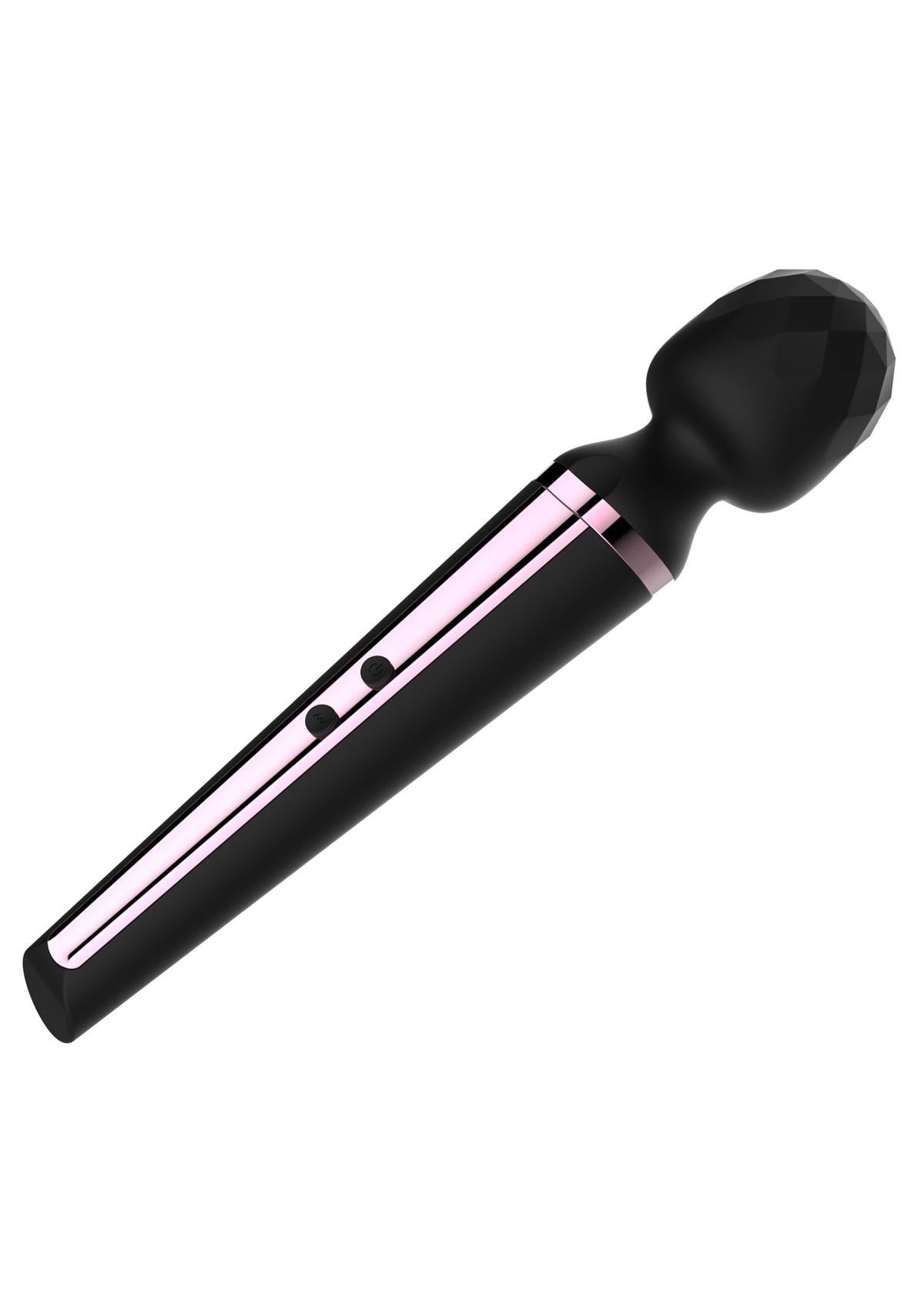 Bossoftoys - 22-00018 - Genius Luxury Wand massager - 10 Function - 31,5 cm- Black with rose gold - Rechargeable - Colour window box