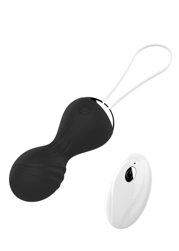 Boysoftoys - 22-00025 - Vibrating Kegel Balls - Silione - total length 8 cm - dia 3/3,5 cm - 10 function Remote Control - Rechargeable- colour windowbox