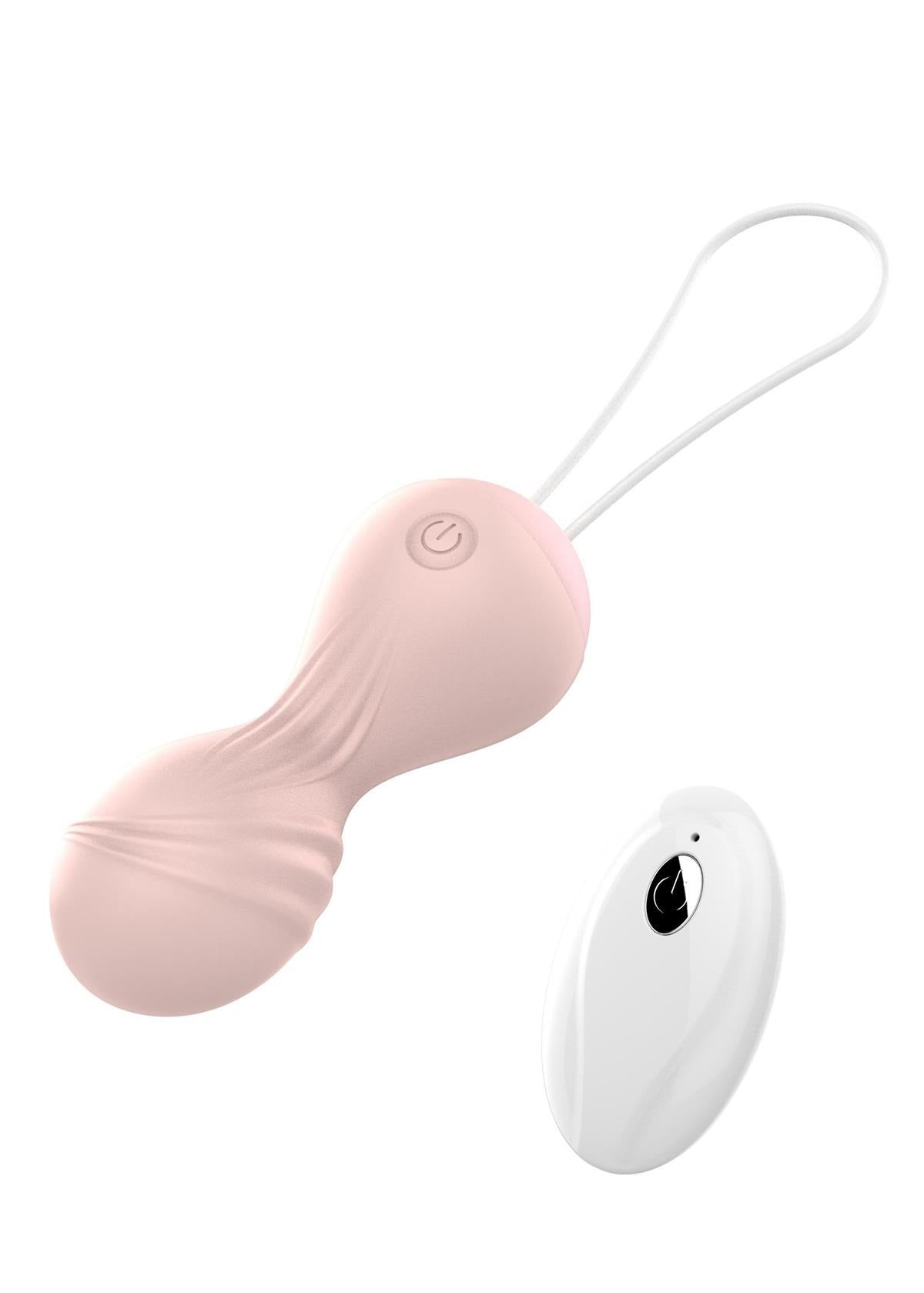 Bossoftoys - 22-00026 - Vibrating Kegel Balls - Silicone - flesh colour - total length 8 cm - dia 3/3,5 cm - 10 function Remote Control - Rechargeable - colour windowbox