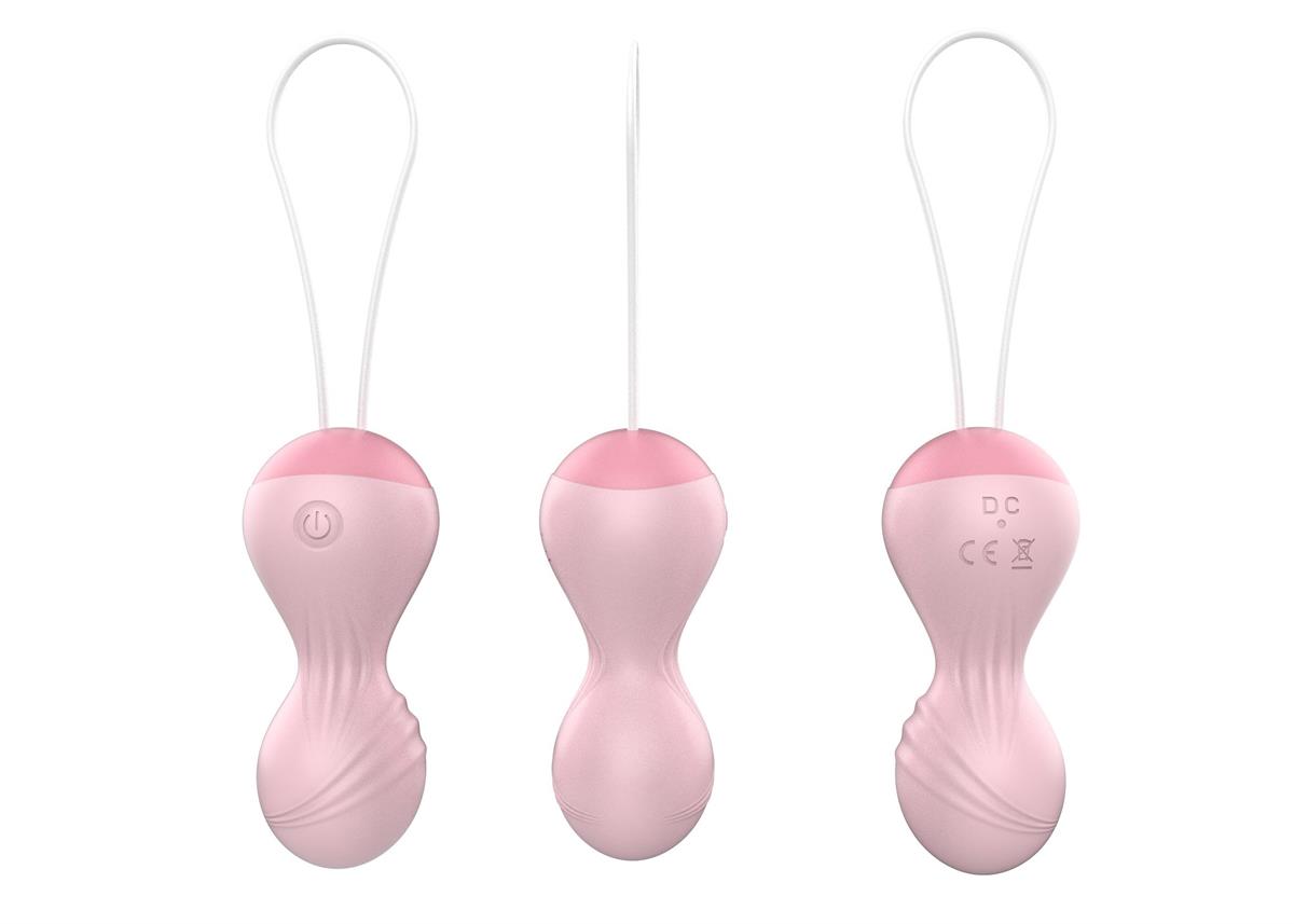 Bossoftoys - 22-00026 - Vibrating Kegel Balls - Silicone - flesh colour - total length 8 cm - dia 3/3,5 cm - 10 function Remote Control - Rechargeable - colour windowbox