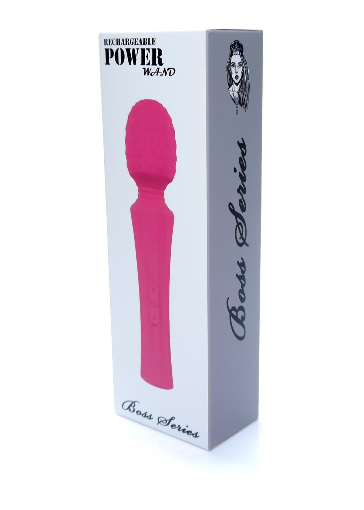 Boysoftoys - 22-00029 - Power wand Massager - Rechargeable - Silicone - 10 Function - Pink - Colour Box