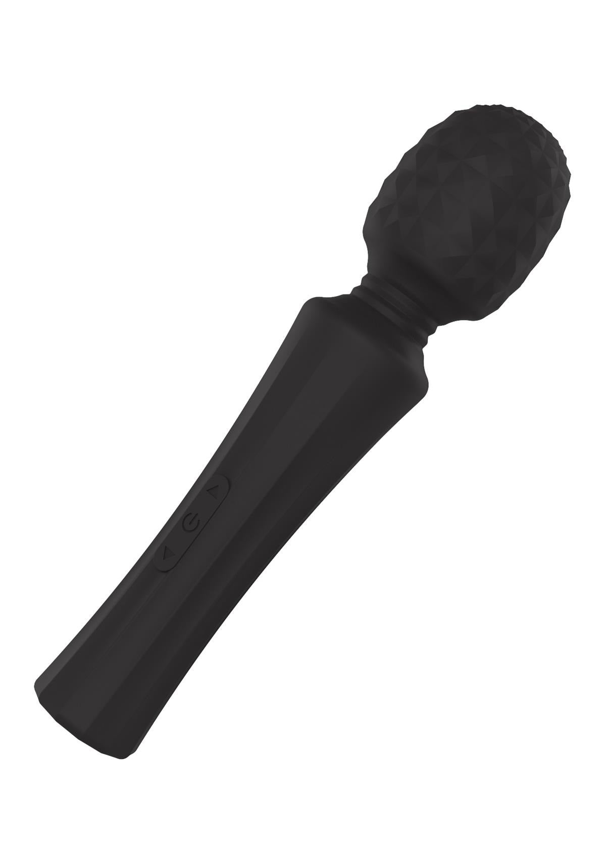 Bossoftoys - 22-00031 - Power wand Massager - Rechargeable - Silicone - 10 Function - Black- Colour Box