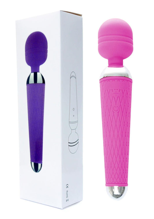 Bossoftoys - 22-00035 - Power Wand massager - Silicone Massager Purple USB - 16 Functions - USB rechargeable