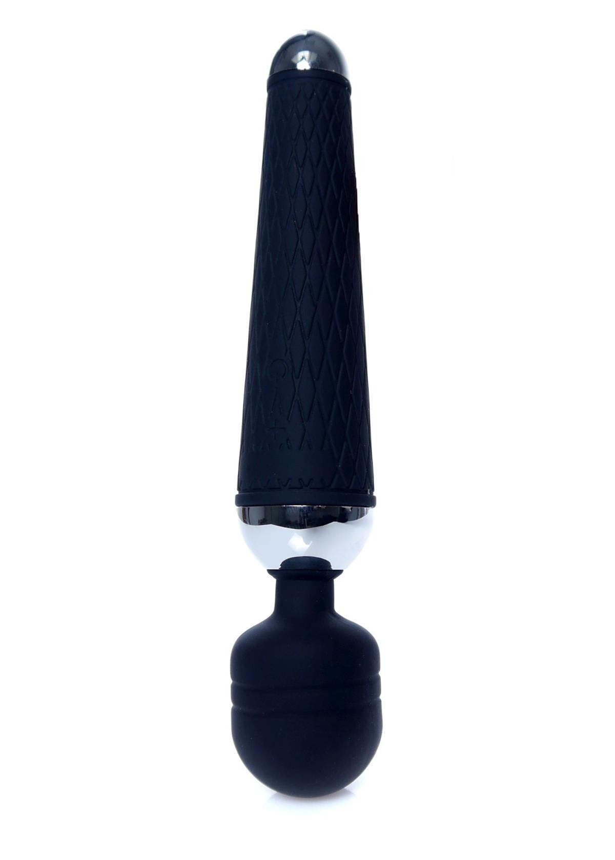Bossoftoys - 22-00037 - Power Wand massager - Silicone Massager Black USB - 16 Functions - USB rechargeable