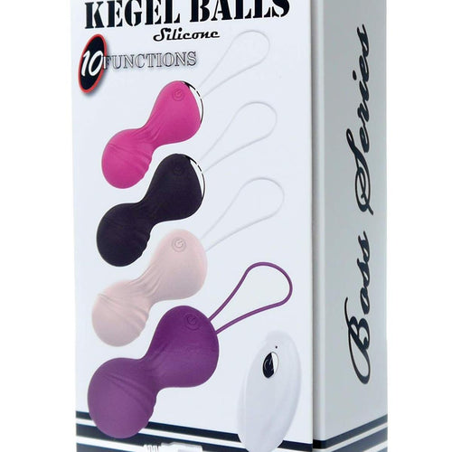 Boysoftoys Silicone Kegal Ball Vibrator - Purple - 10 Functions - Remote Rechargeable - 22-00038