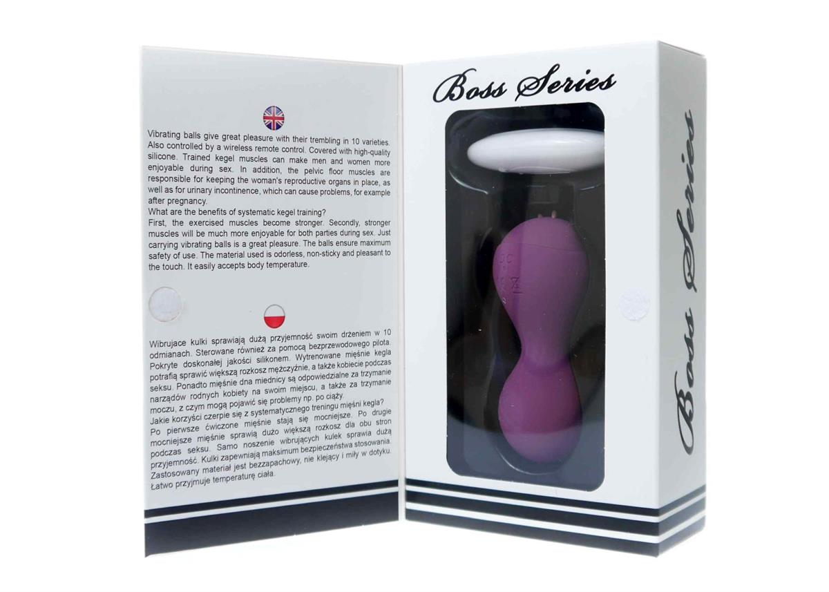 Bossoftoys Silicone Kegel Vibrator - Purple - 10 Functions - Remote Rechargeable - 22-00038