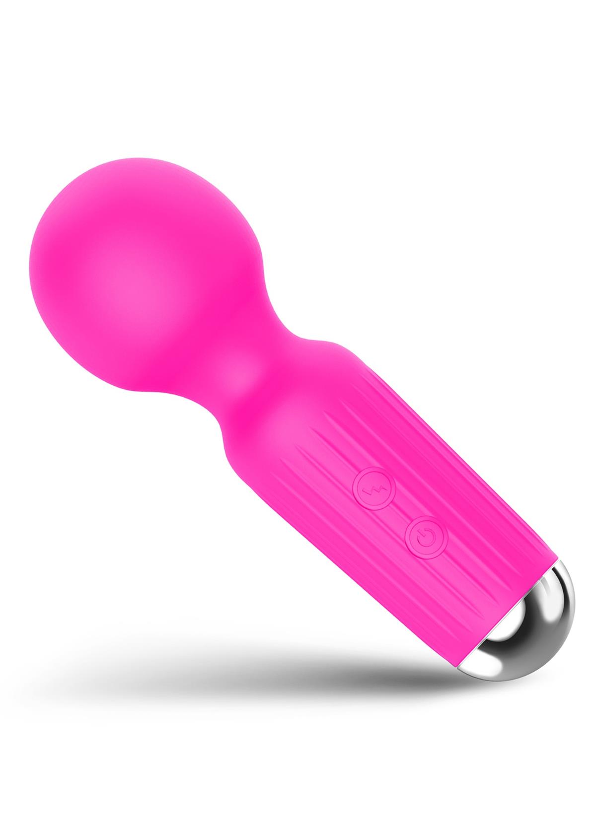 Bossoftoys - 22-00039 - Mini Massager vibrator - 20 Functions - Silicone - 11 cm - dia 3,7 cm - Rechargeable - attractive Colour windowbox - Pink