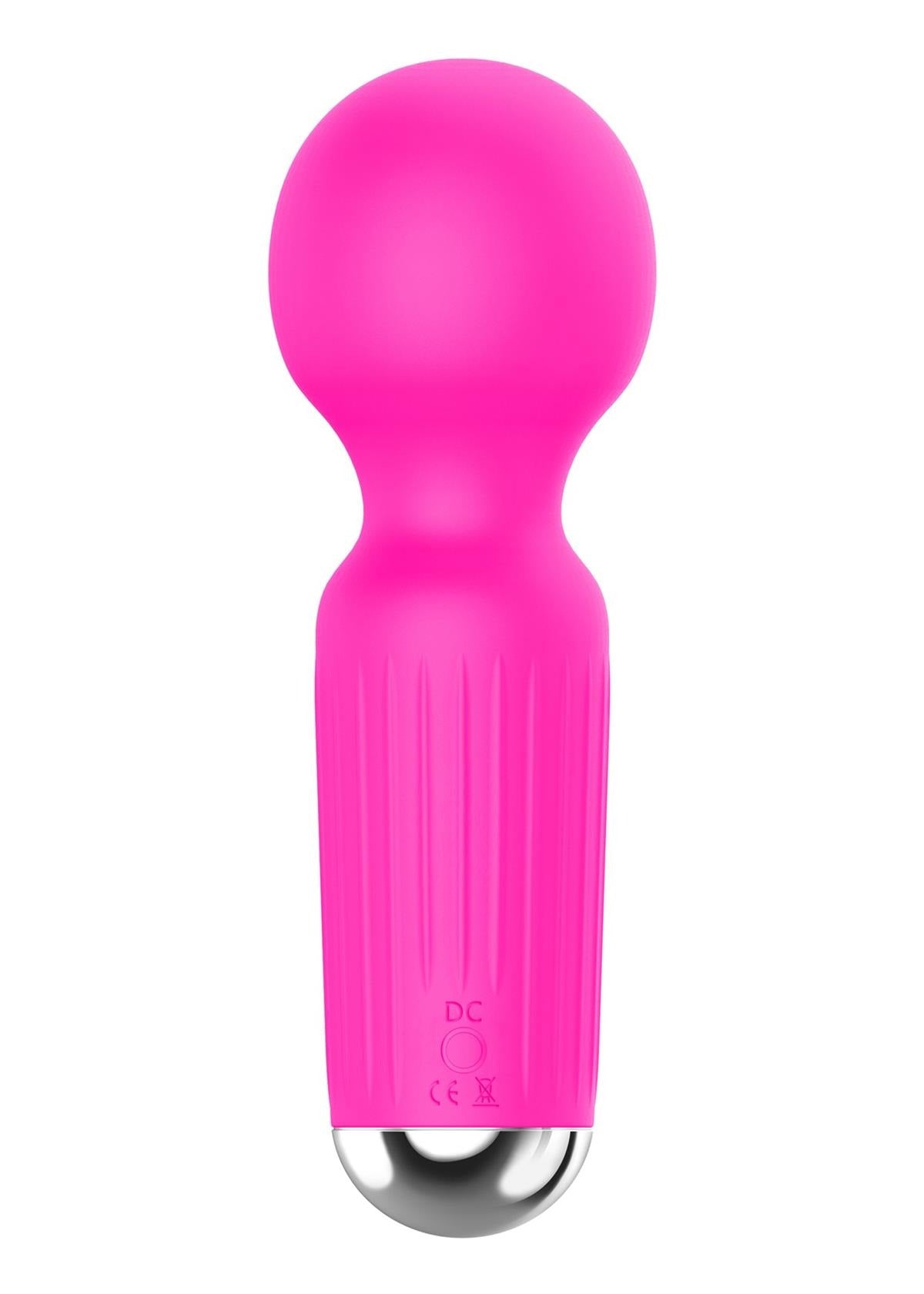 Bossoftoys - 22-00039 - Mini Massager vibrator - 20 Functions - Silicone - 11 cm -  dia 3,7 cm - Rechargeable - attractive Colour windowbox - Pink