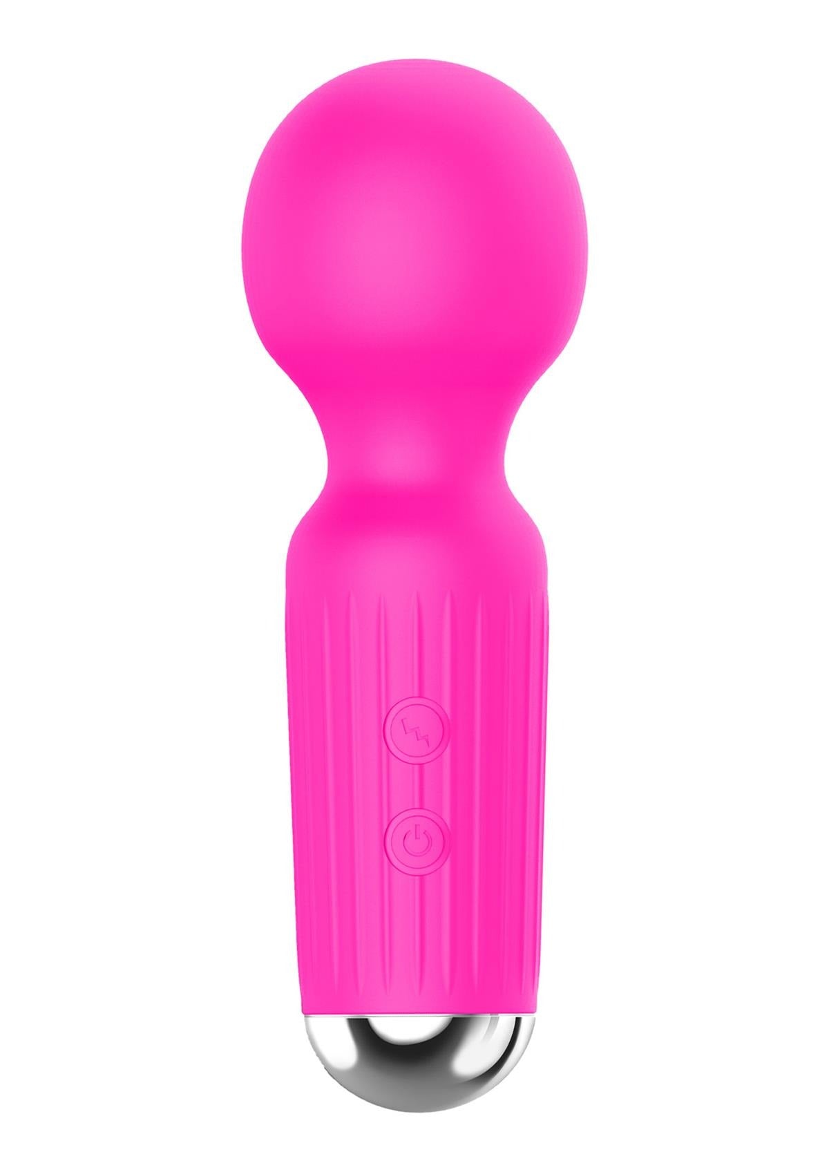 Bossoftoys - 22-00039 - Mini Massager vibrator - 20 Functions - Silicone - 11 cm -  dia 3,7 cm - Rechargeable - attractive Colour windowbox - Pink