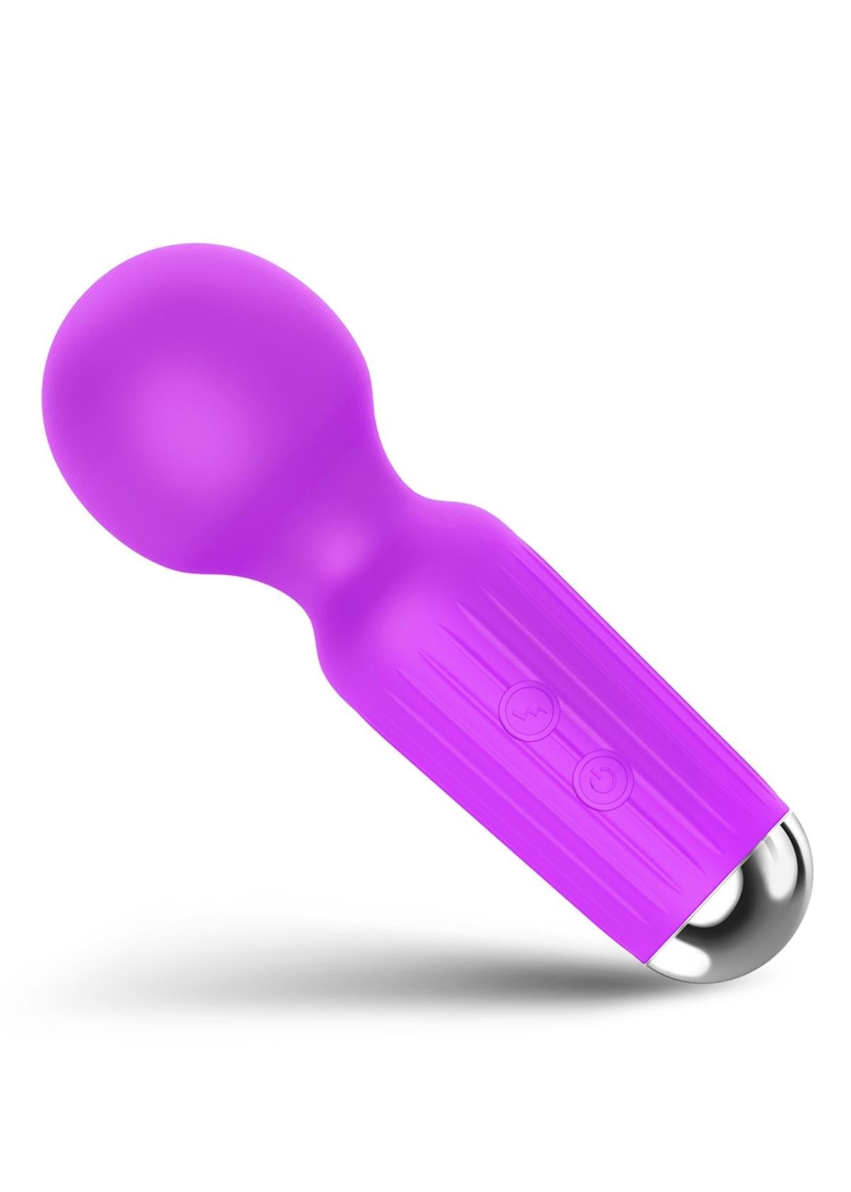 Bossoftoys - 22-00040 - Mini Massager vibrator - 20 Functions - Silicone - 11 cm - dia 3,7 cm - Rechargeable - attractive Colour windowbox - Purple