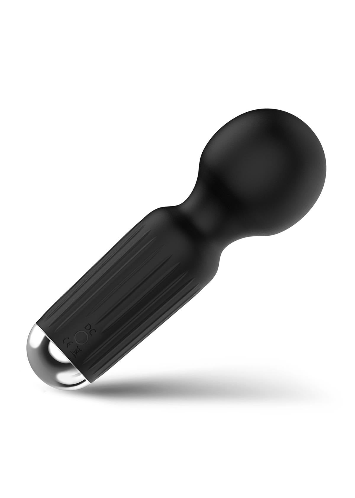 Bossoftoys - 22-00042 - Mini Massager vibrator - 20 Functions - Silicone - 11 cm -  dia 3,7 cm - Rechargeable - attractive Colour windowbox - Black