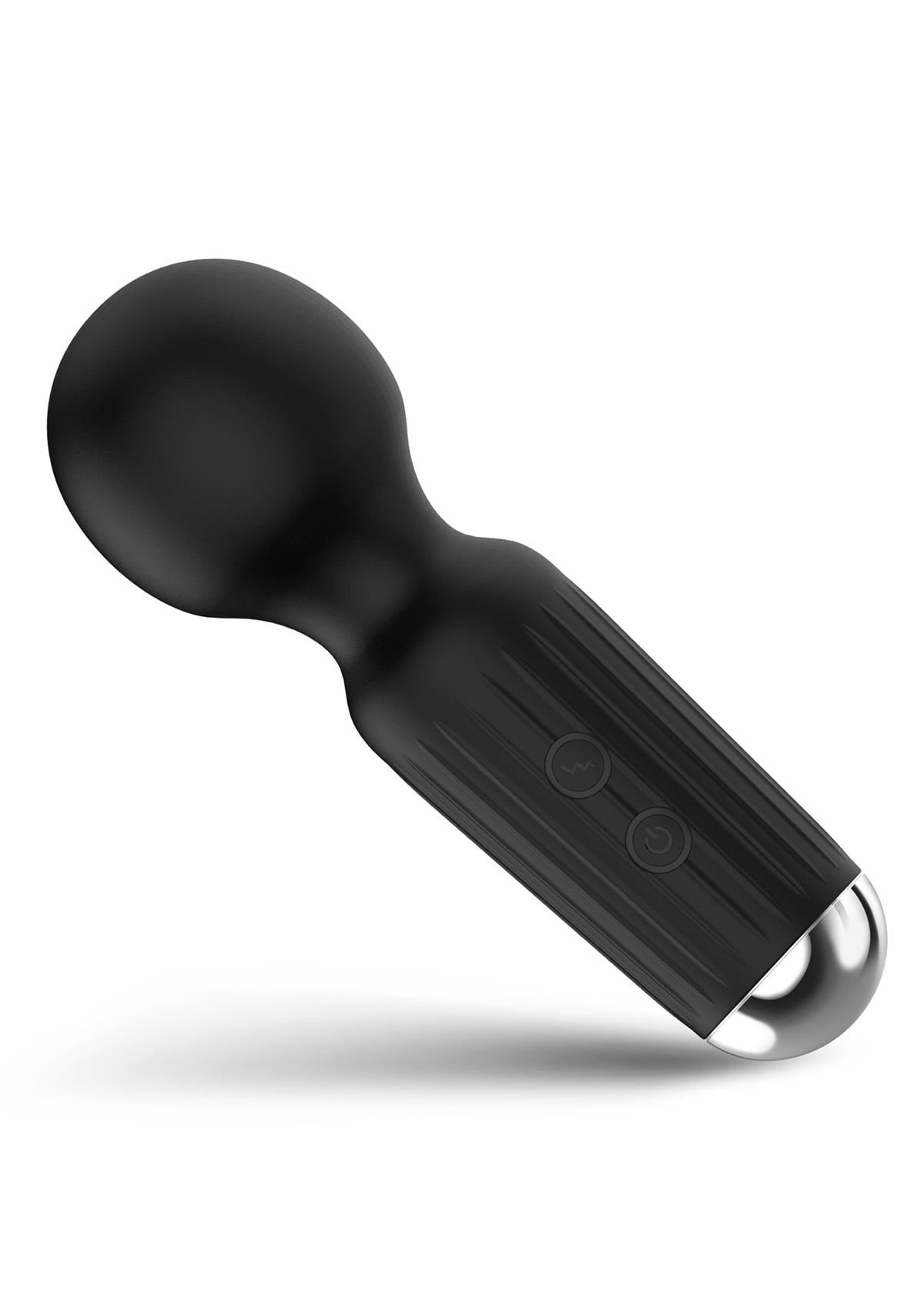 Bossoftoys - 22-00042 - Mini Massager vibrator - 20 Functions - Silicone - 11 cm - dia 3,7 cm - Rechargeable - attractive Colour windowbox - Black