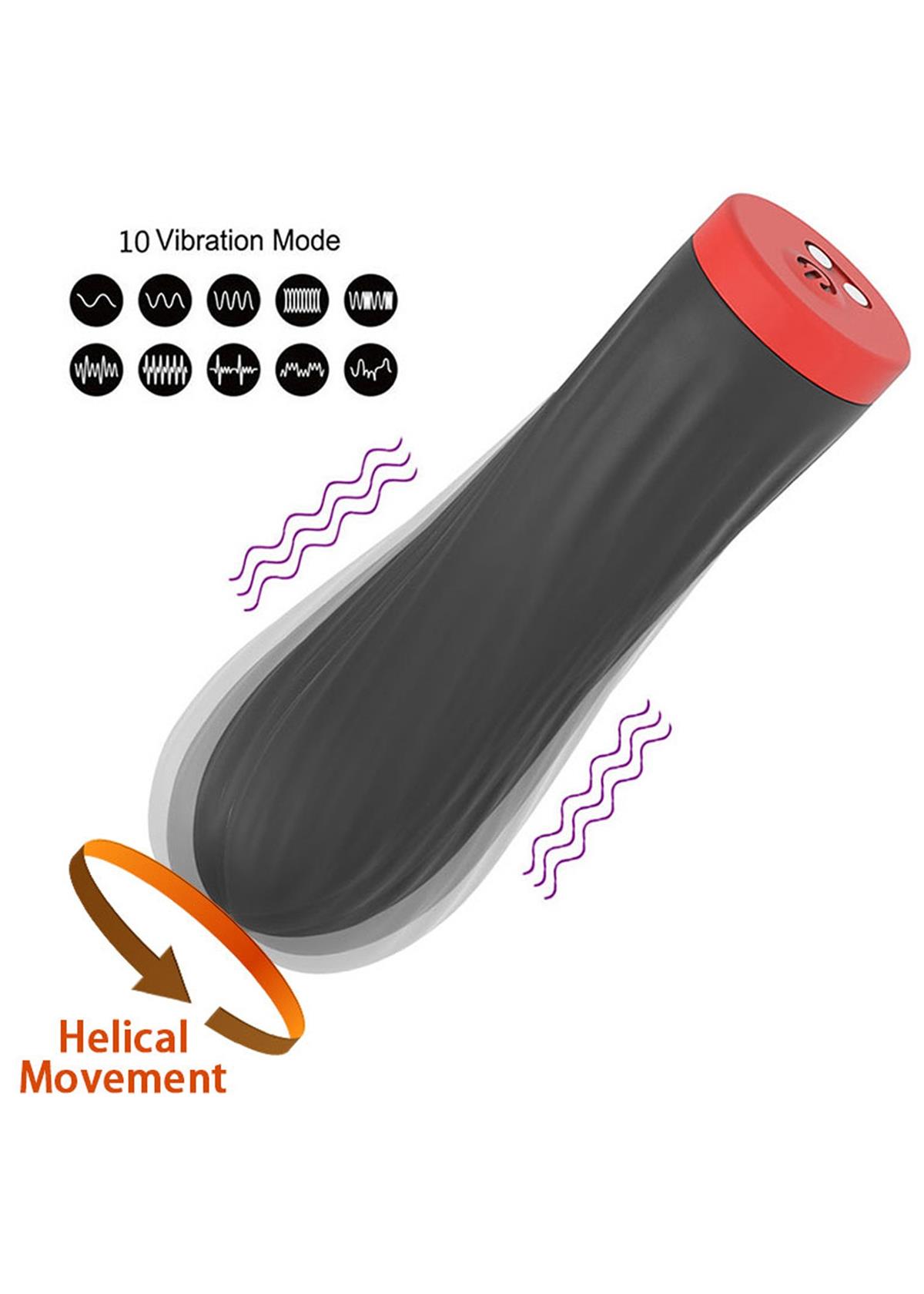 Bossoftoys - 22-00044 - Silicone touch vibrator - 10 Functions - Silicone - 8,5 cm - dia 2,5 cm - Rechargeable - attractive Colour windowbox - Black