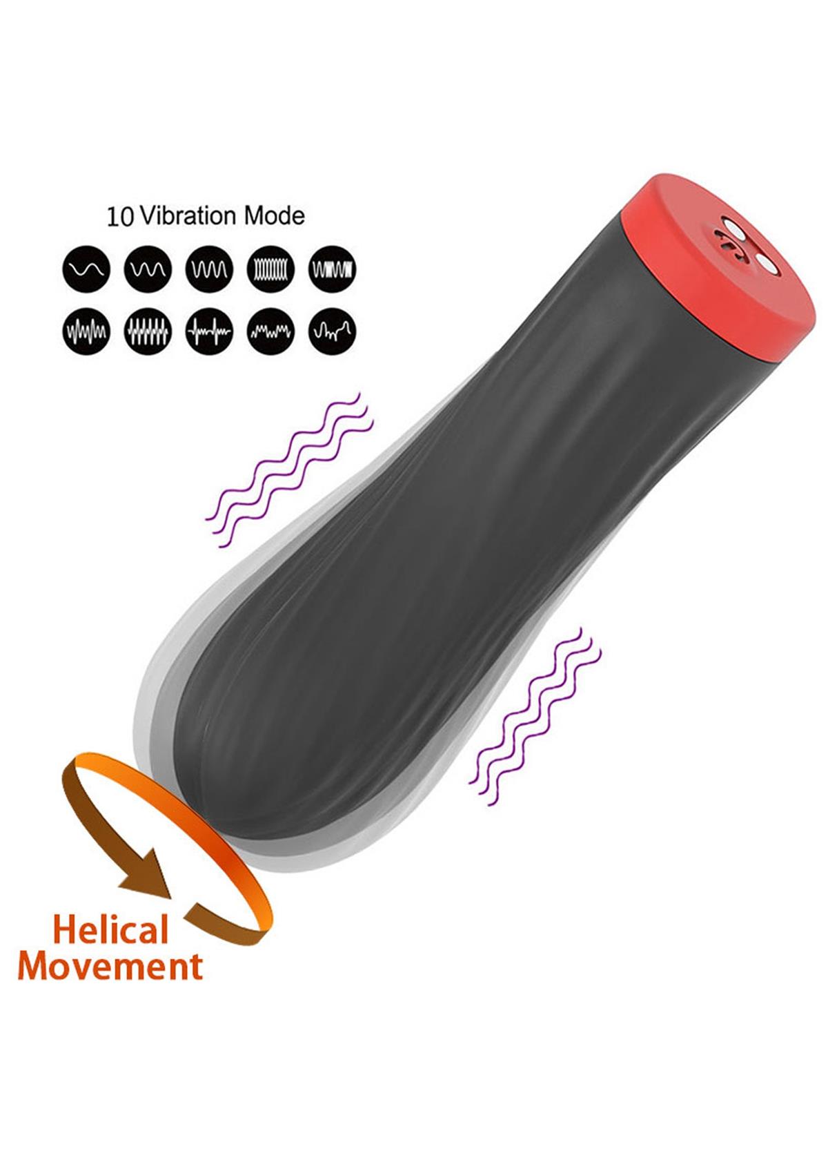 Bossoftoys - 22-00044 - Silicone touch vibrator - 10 Functions - Silicone - 8,5 cm -  dia 2,5 cm - Rechargeable - attractive Colour windowbox - Black