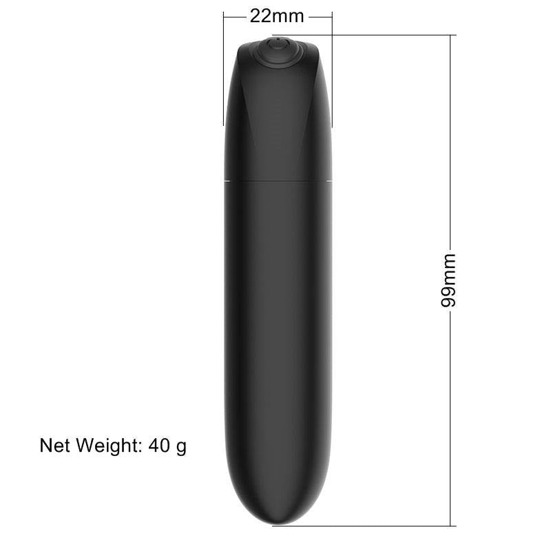 Bossoftoys - 22-00045 - Powerful Bullet Vibrator - USB rechargeable - 20 Functions - mat black